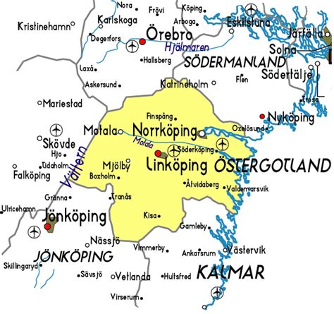 Östergötland hamnar ibland i bakvattnet när man diskuterar sveriges tillblivelse, svearikets vagga östergötland in english : Ostergotland Map Province City | Map of Sweden Political ...