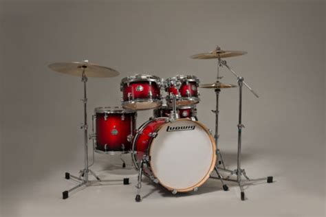 Ludwig Element Series Birch 5 Piece Drum Set In Deep Red Burst With