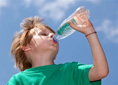 Thirsty Boy Drinking Fresh Water Outdoors Stock Images Page Everypixel