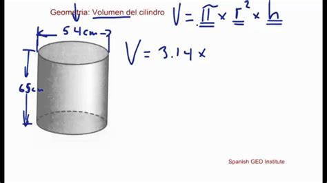 Curso Ged En EspaÑol Geometria Volumen Del Cilindro Youtube