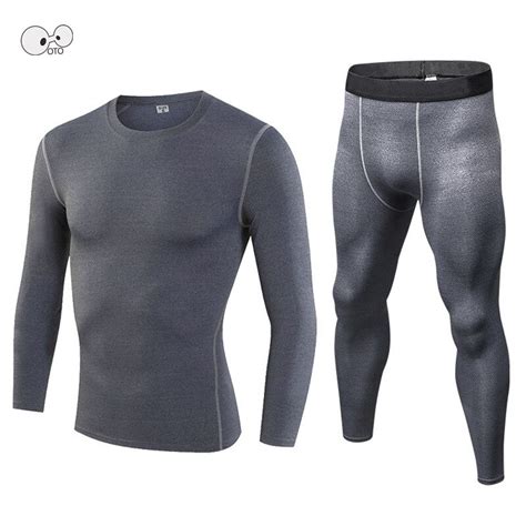 mens dry fit compression tracksuit fitness tight running set long sleeve t shirt leggings pants