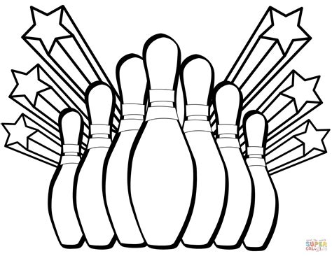 Bowling Pins And Stars Coloring Page Free Printable Coloring Pages