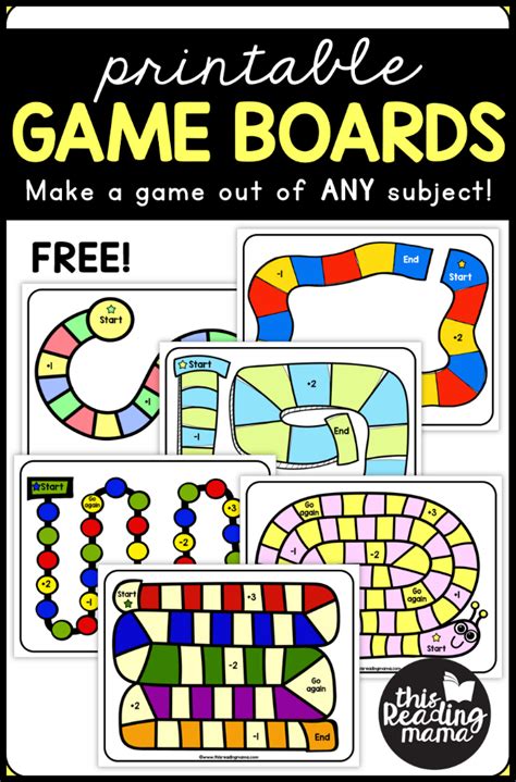 Printable Game Boards For Any Subject This Reading Mama Free Board
