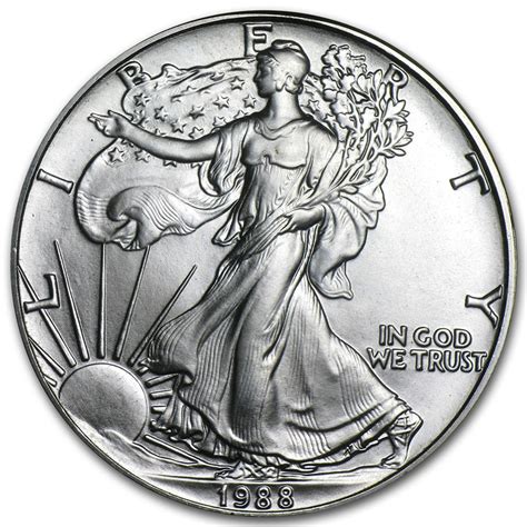 1988 American Silver Eagle 1oz Coin From Us Mint Bu