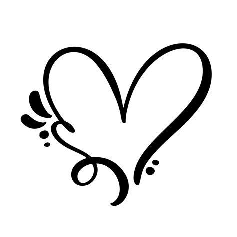 Vintage Calligraphic Love Heart Sign 374934 Vector Art At Vecteezy