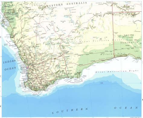 Map Of Western Australia With Cities And Townswith Rivers And Mountains
