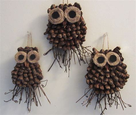 Pine Cone Owl Craft — Crafthubs Diy Owl Decorations Pine Cone Crafts