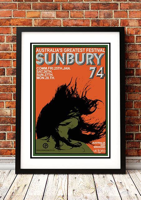 Sunbury 1974 Music Festival Poster Posters Australia Concert Posters