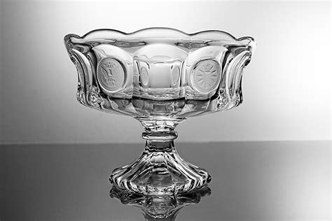 Compote Fostoria Coin Glass Clear Pressed Glass Fruit Bowl Centerpiece