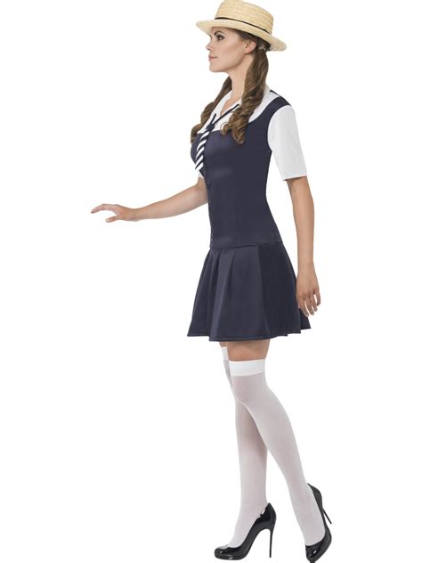 school girl hat ladies fancy dress uniform st trinians womens adult costume ebay