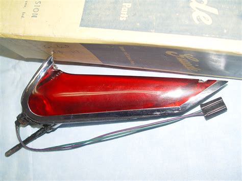 1961 Cadillac Fin Tail Light Lamp Chrome Housing With Lens