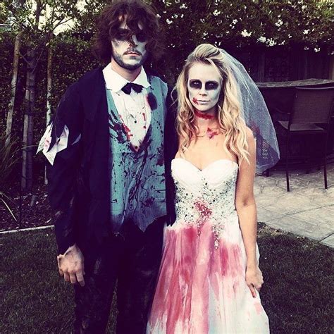 Zombie Corpse Bride And Groom Couples Costume Happy Halloween Zombie Halloween Costume