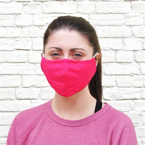 Dark Hot Pink Face Mask With 3 Pm25 Filters And Filter Pocket Etsy