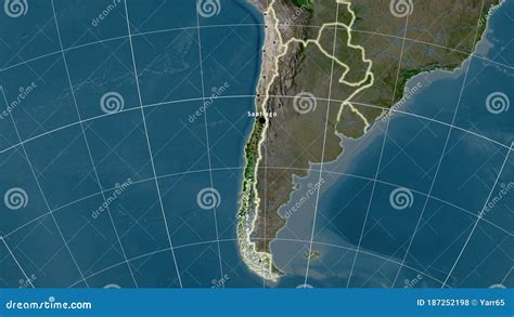 Chile Satellite Composition Borders Stock Illustration