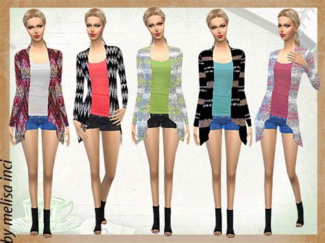 Cardigan Long Draped Outfit The Sims 4 Catalog