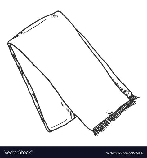 Hand Drawn Sketch Folded Scarf Royalty Free Vector Image