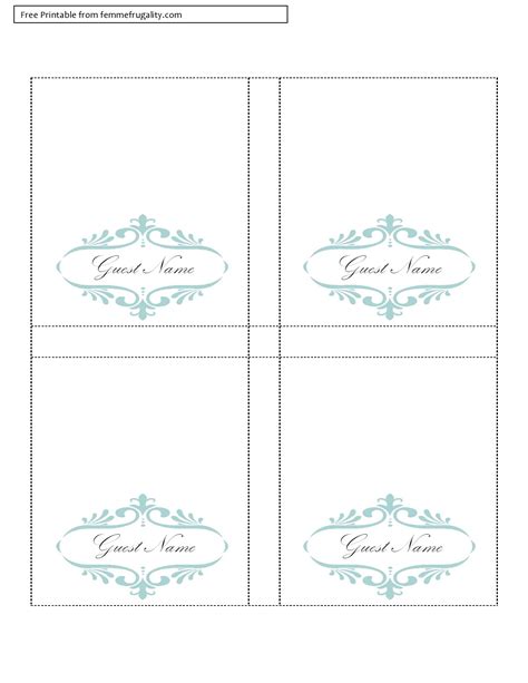 Free Place Card Template Word