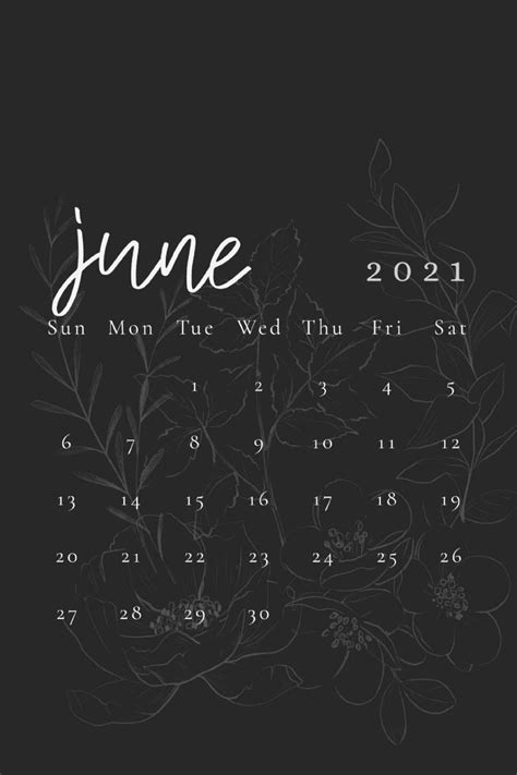 Aesthetic June 2021 Calendar Calendar Wallpaper Calendar June