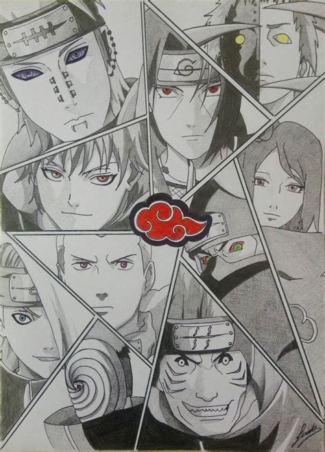Akatsuki Team Anime Character Drawing Naruto Sketch Drawing Anime