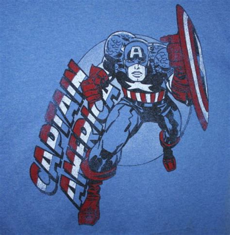 Marvel Comics Captain America Comics Classic Pose T Shirt New Lg Blue Ebay
