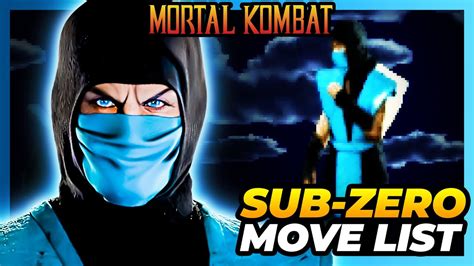 SUB-ZERO MOVE LIST - Mortal Kombat (MK1) - YouTube