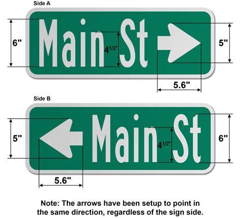 Custom Flat Blade Street Sign With Directional Arrow Low Prices