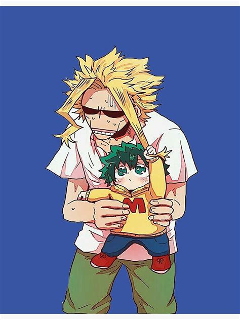 Cute Dad All Might And Baby Deku Poster Von Anng9 Redbubble