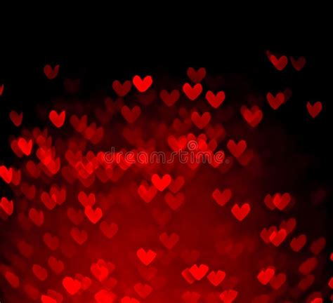Red Hearts Bokeh As Background Stock Image Image Of Black Decoration