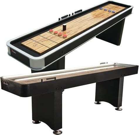 atomic 9 led shuffleboard tables with poly coated playing surface for smooth fast