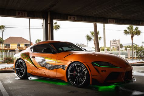 2021 Toyota Supra With Paul Walker Tribute Car Wrap Fried Color