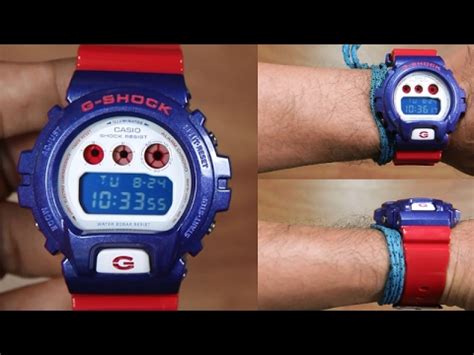 Its signature element being the three round gauges at the top of the dial. CASIO G-SHOCK DW-6900AC-2 BLUE RED EDITION - UNBOXING ...