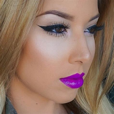 Bright Purple Pink Lips Heavy Makeup Eye Makeup All Things Beauty Beauty Make Up Purple Lips