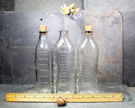 Vintage Hazel Atlas Baby Bottles Clear Glass W Embossed Etsy