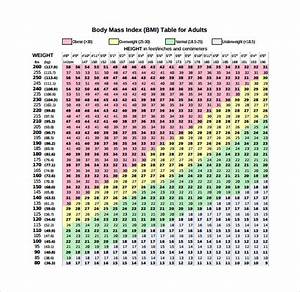 Free 8 Bmi Chart Templates In Pdf Ms Word