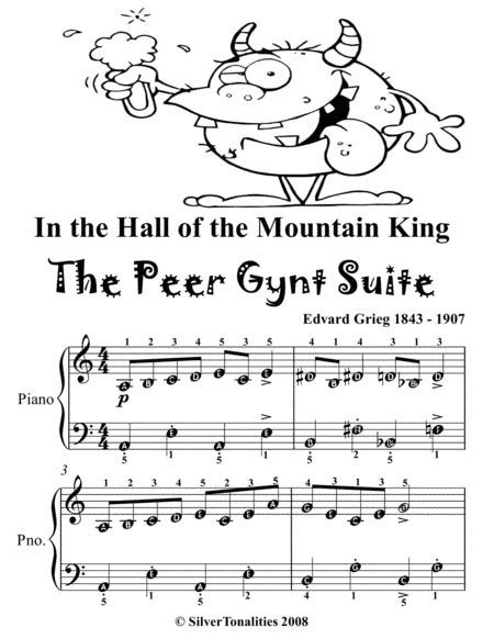 In The Hall Of The Mountain King The Peer Gynt Suite Easy Piano Sheet