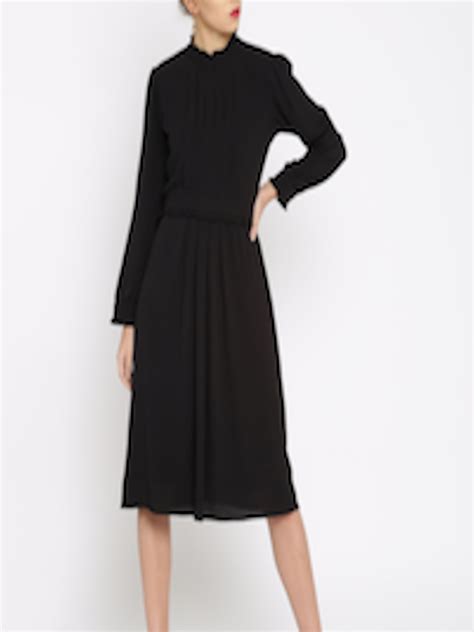 Buy Rare Women Black Solid A Line Dress Dresses For Women 2271632