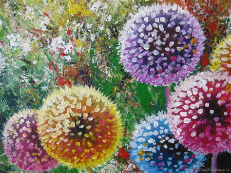 Dandelion Flower Art Original Acrylic Painting Summer