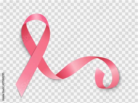 Breast Cancer Awareness Month Pink Ribbon Sign On Transparent