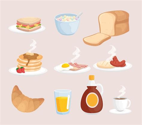 Premium Vector Breakfast Set Illustration