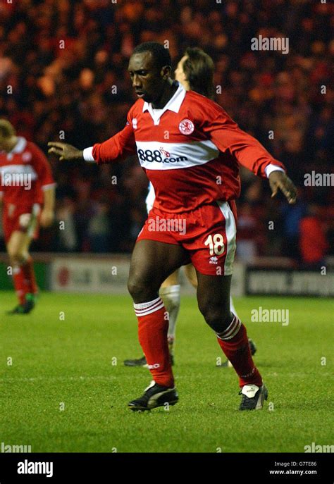 Middlesbroughs Jimmy Floyd Hasselbaink Celebrates Scoring Their Second