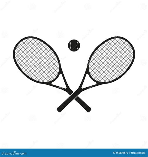 Vector Illustration Of Two Crossed Tennis Rackets Isolated Stock