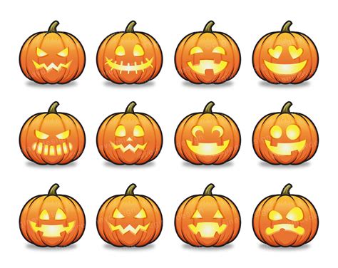 Halloween Jack O Lantern Clipart Scary Pumpkin Cartoon Etsy Idee