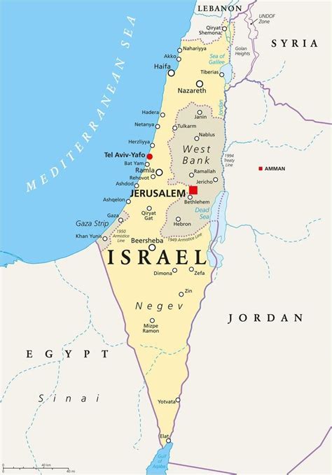 Political Map Of Israel Map Vector