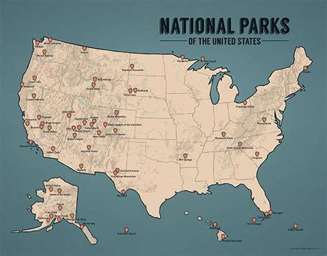 National Park System Us National Parks Map National Parks Map Us