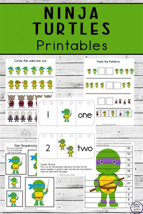 Ninja Turtles Printable Pack Simple Living Creative Learning