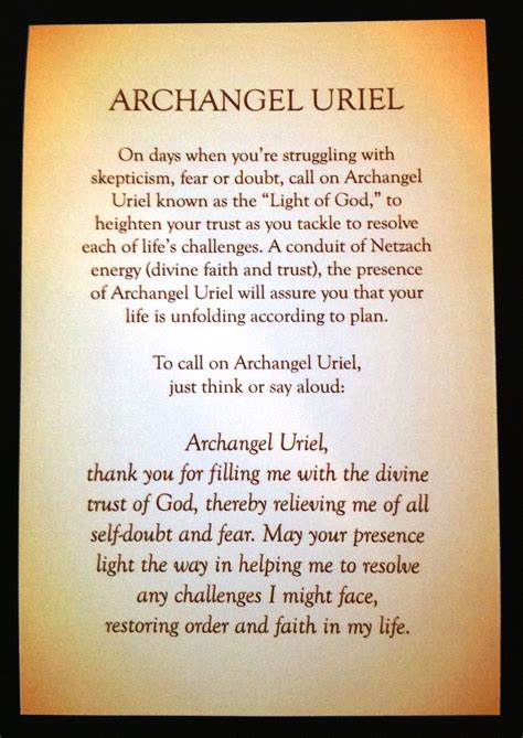 A Short Prayermeditation For Archangel Uriel By Rebecca Rosen With