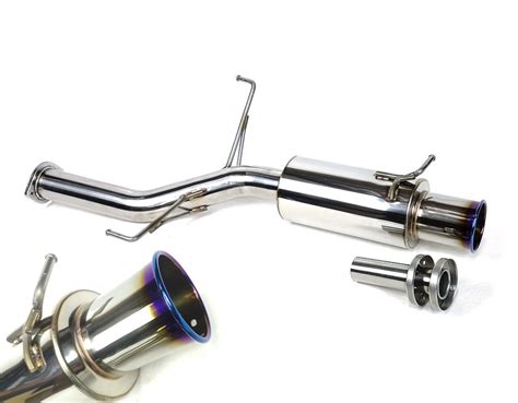 Mitsubishi Evo 7 8 And 9 Stainless Steel Exhaust Muffler Flame Blue Tip