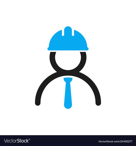 Engineer Icon Stylized Logo Human In Royalty Free Vector
