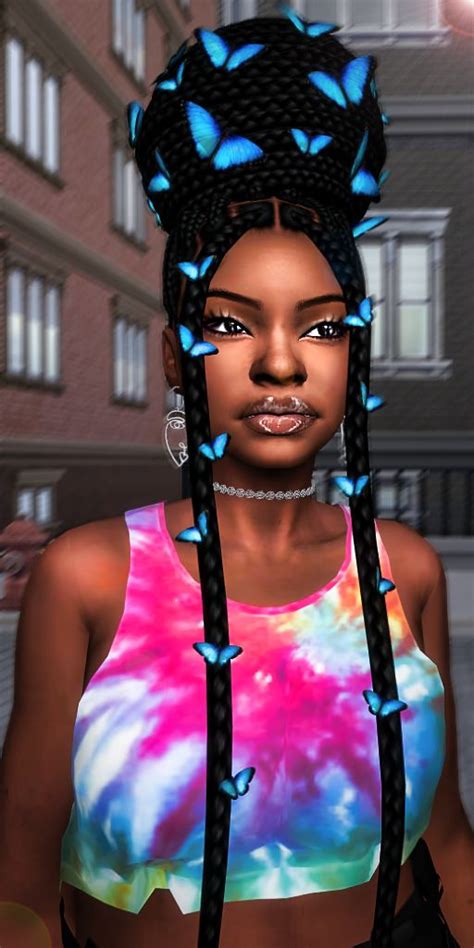 This Imvu Character Fine Asf No Cap 🧢🥵💍 Sims 4 Black Hair Black Girl
