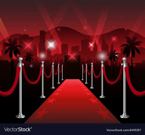 Red Carpet Movie Premiere Elegant Event Hollywood Vector Image